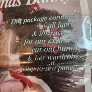 Daisy Kingdom Nina’s Christmas Bunny Fabric Panel Kit 1991 Style 9835